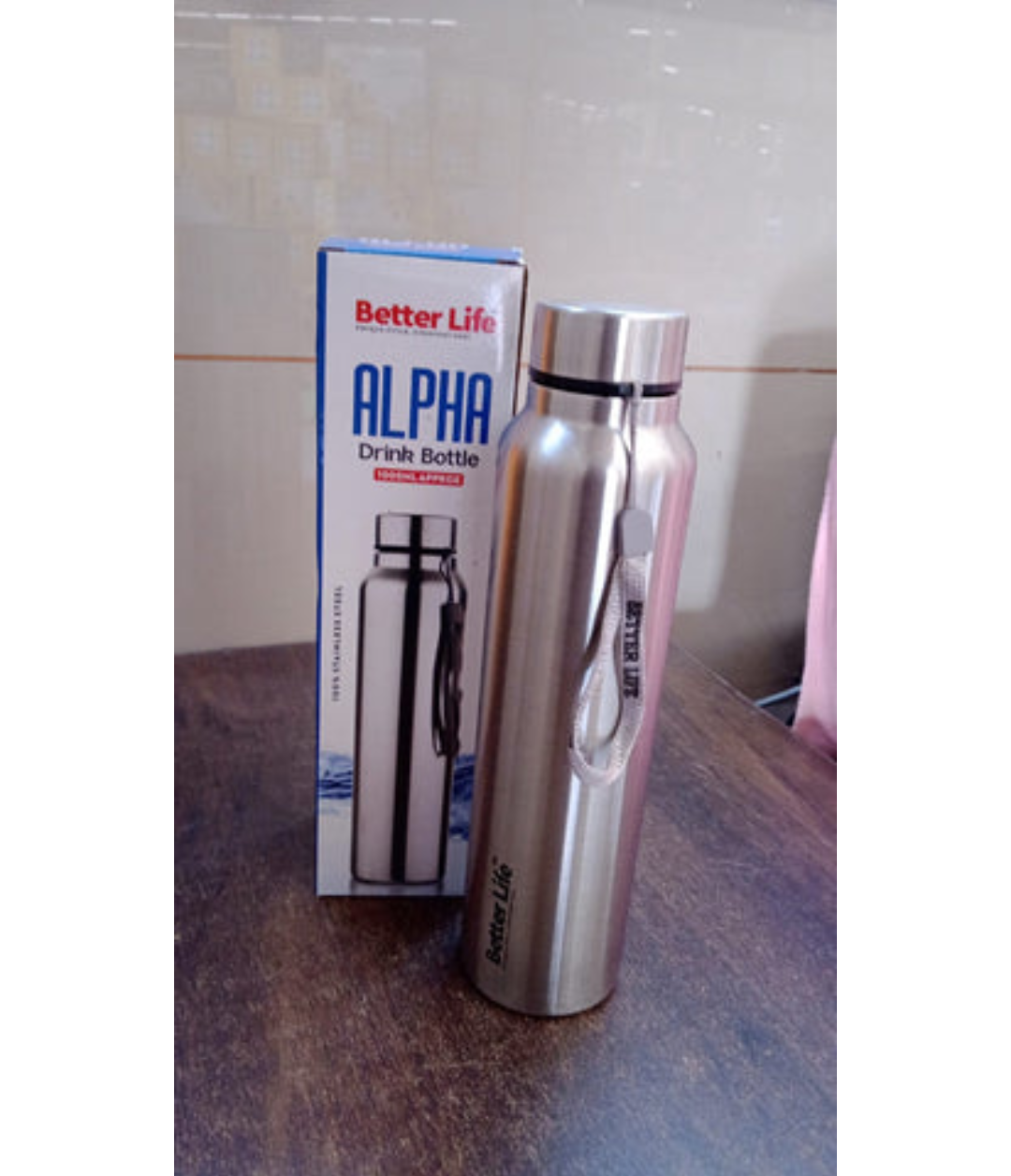 Stainless Steel Single Wall Drink Water Bottle (1000 ML)